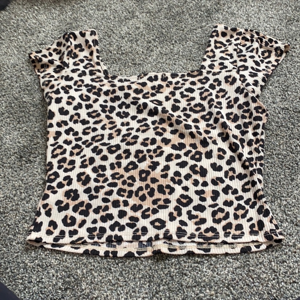 Society stitch cheetah print top